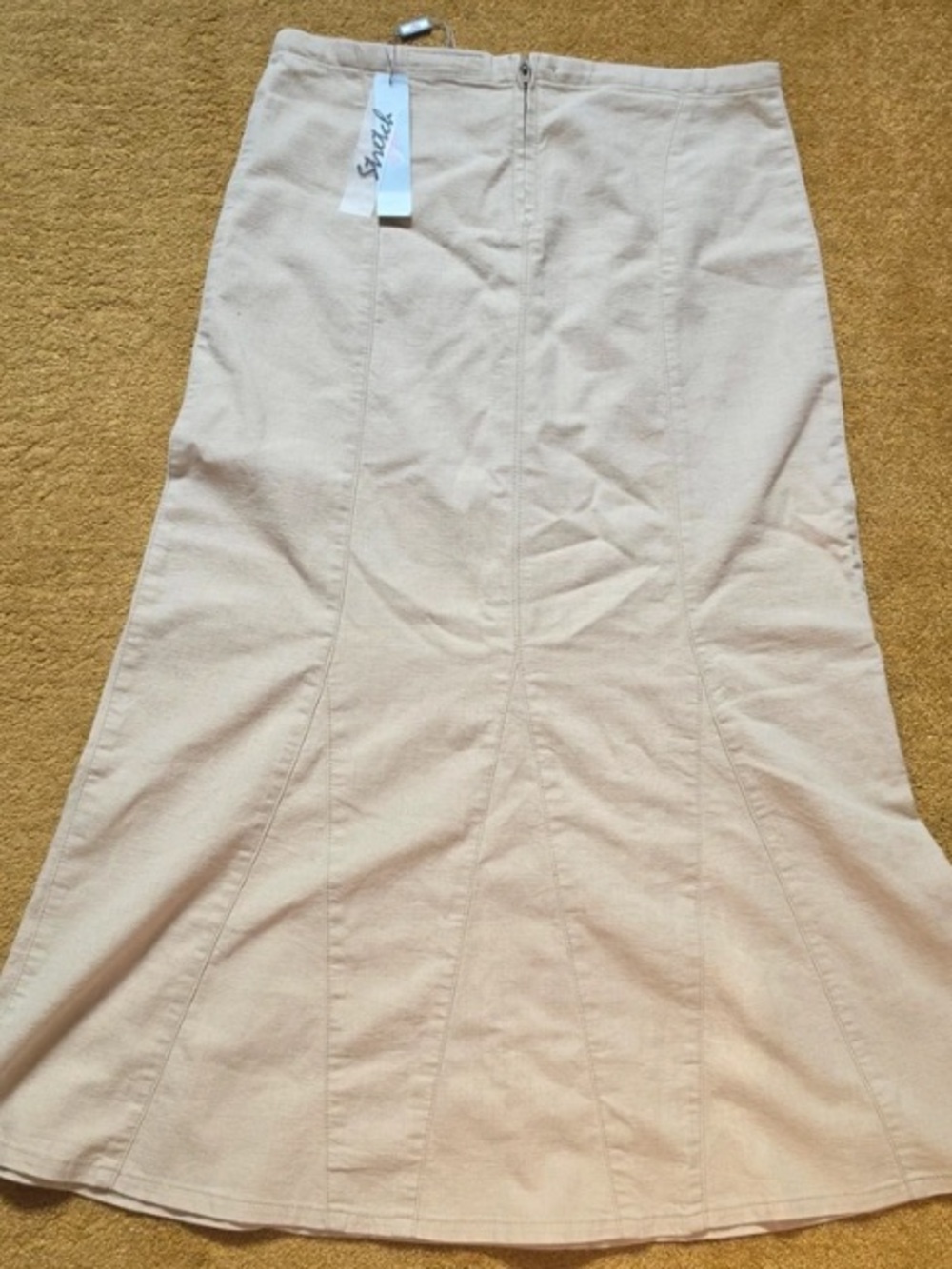 per una Neutral Cream Panel A-Line Skirt